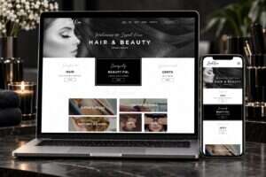 Level One Hair Design website shown on laptop and mobile devices