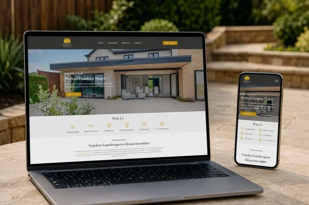 Remarkable Landscapes website shown on laptop and mobile devices